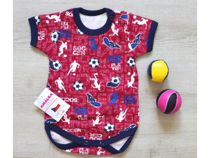 Bavlněné body krátký rukáv, fotbal