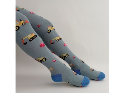 Chlapecké punčocháče stavba, šedo-modré