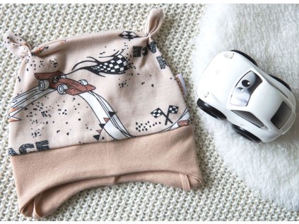 Bavlněná čepička formule, oříšková