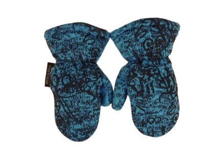 Dětské zateplené rukavičky s palečkem ze svetroviny, tyrkysové