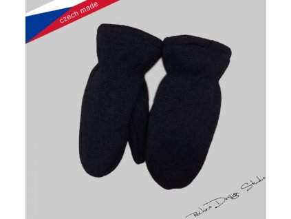 Dětské zateplené rukavičky s palečkem ze svetroviny, černé vel.3/ 3-5let