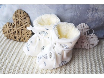 Zateplené bačkůrky, malé hlavičky medvídků