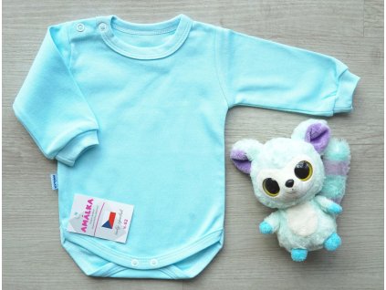 Bavlněné body světle tyrkysové 2.jakost