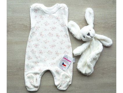 Bavlněné dupačky pro miminko, růžové hračky