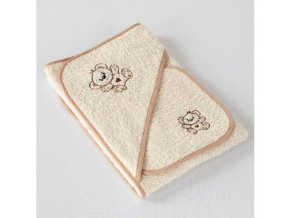 Dětský dárkový set Veba s výšivkou Medvídek, béžová lemovka