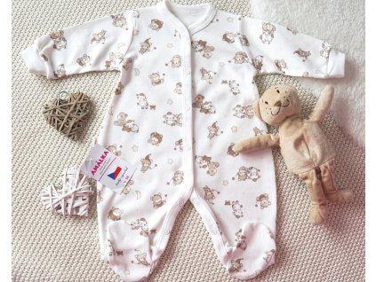 Bavlněný propínací overal, Malí hnědí medvídci