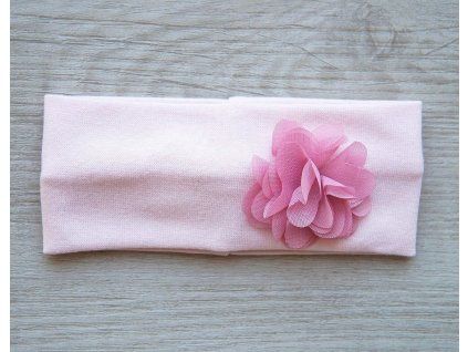 Elastická pudrová čelenka, tylový květ