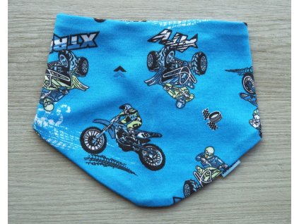 Bavlněný tyrkysový šátek na krk, motorky
