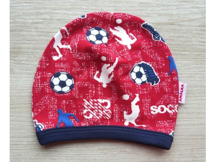 Bavlněná nasazovací čepička saporka, fotbal