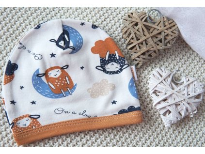 Bavlněná čepička saporka, ovečky