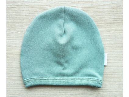 Elastická čepička saporka teplákovina, kaktusově zelená