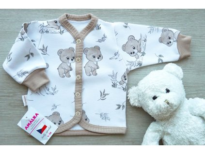 Propínací kabátek, teplákovina, medvídek