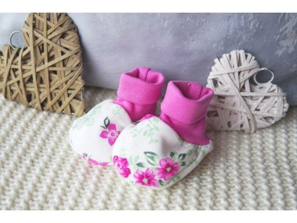 Bavlněné capáčky pro miminko, květinky