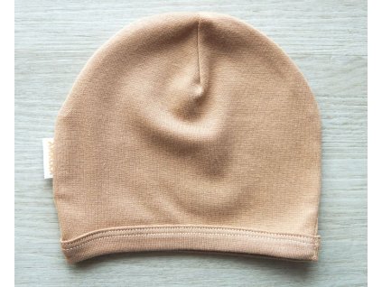 Elastická čepička saporka, oříšková latté