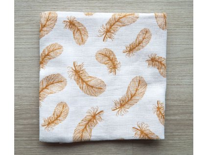 Bavlněná plena 70x70cm - Hnědé pírko