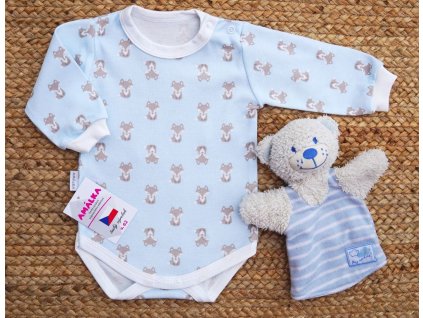 Bavlněné body světle modré, malá liška