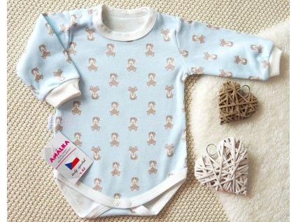 Bavlněné body světle modré, malá liška