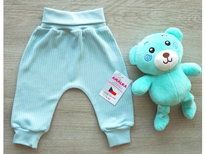 Žebrované rostoucí bavlněné kalhoty zelené, Mojito