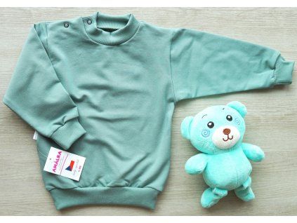 Elastická mikina teplákovina, kaktusově zelená