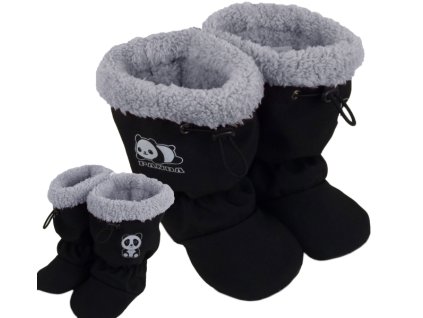 Dětské softshellové capáčky, černošedé Panda