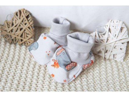 Kojenecké capáčky bílo-šedé, slon