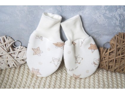 Zateplené rukavičky bez palečku, veselé hvězdičky