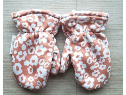 Dětské rukavičky s palečkem, květy