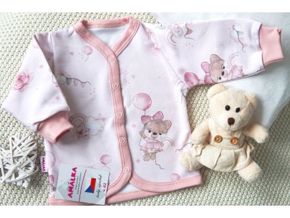 Propínací kabátek digitální teplákovina, medvědí holčička