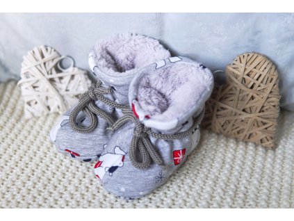 Zateplené bačkůrky, zimní motiv