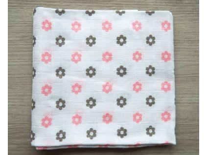 Bavlněná plena 70x70cm, květinky