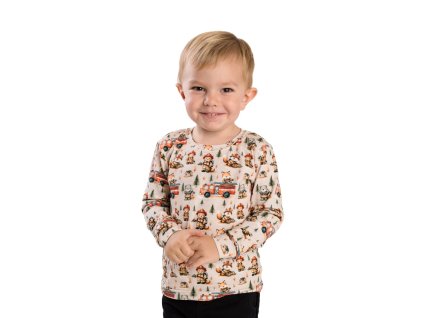 Dětské tričko dlouhý rukáv, Zvířátka Hasiči
