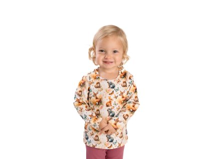 Dětské tričko dlouhý rukáv, Zvířátka na louce