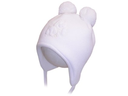 Dětská zimní zateplená čepice svetrovina, bílá