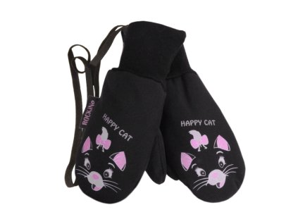 Softshellové rukavice s palečkem černé, kočička