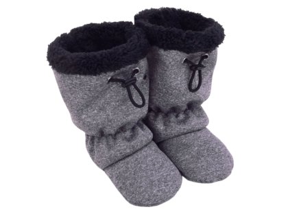 Dětské softshellové zateplené capáčky, šedý melír/černá