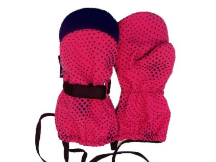Softshellové dětské rukavice s palečkem, šedé růžové