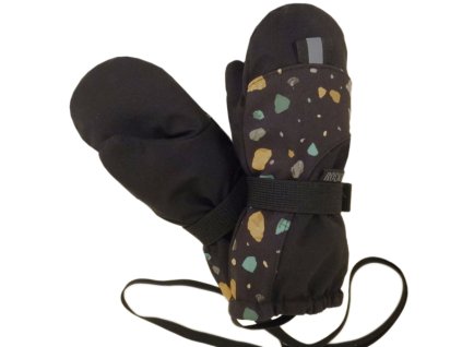 Softshellové zateplené rukavice, černé kameny