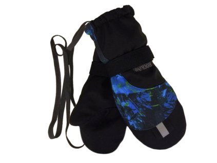 Softshellové zateplené dětské rukavice, černomodré