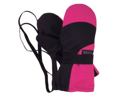 Softshellové zateplené rukavice s palečkem, černorůžové