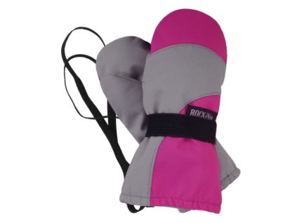 Softshellové zateplené rukavice s palečkem, šedorůžové