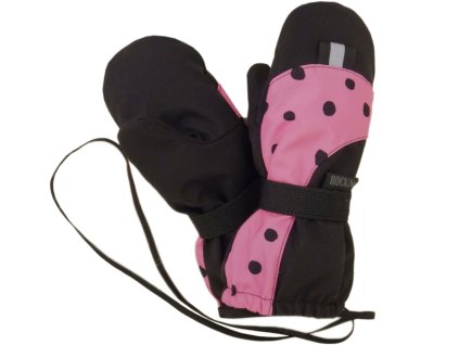 Softshellové rukavice s palečkem, černorůžové