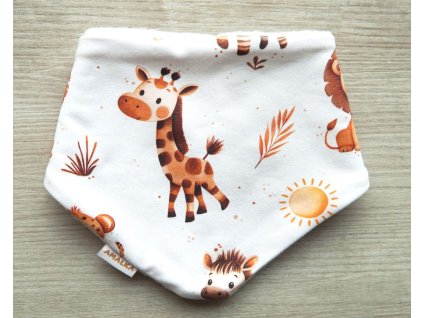 Bavlněný šátek na krk, zvířátka Safari