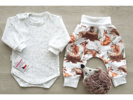 Souprava pro miminko s kalhotami, lesní zvířátka
