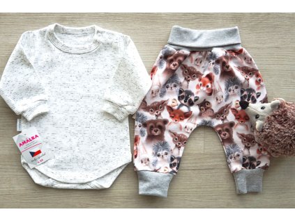 Souprava pro miminko s kalhotami, koukající zvířátka