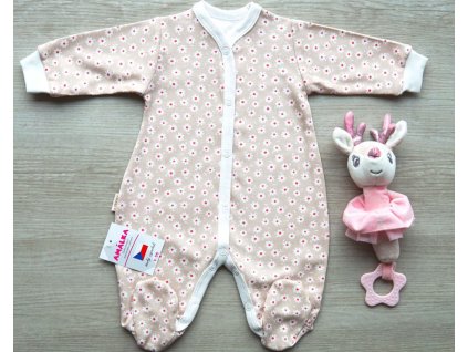 Bavlněný propínací overal, sedmikrásky