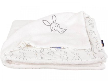 Dětská deka smetanová zajíc Wellsoft bavlna 70x100cm
