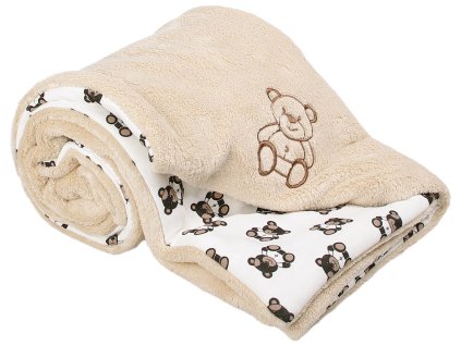 Dětská deka oříšková medvídek Wellsoft bavlna 70x100cm