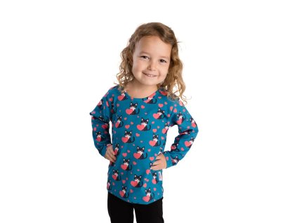 Dětské tričko Kočička se srdíčkem, dlouhý rukáv