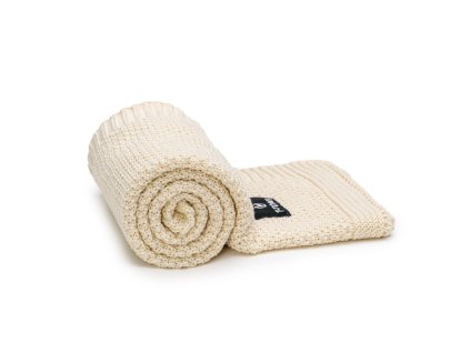 Pletená dětská deka krémová, 80x100cm