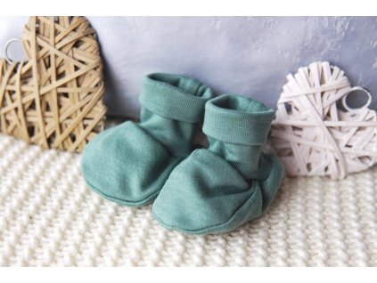 Kojenecké bavlněné capáčky, kaktusově zelené